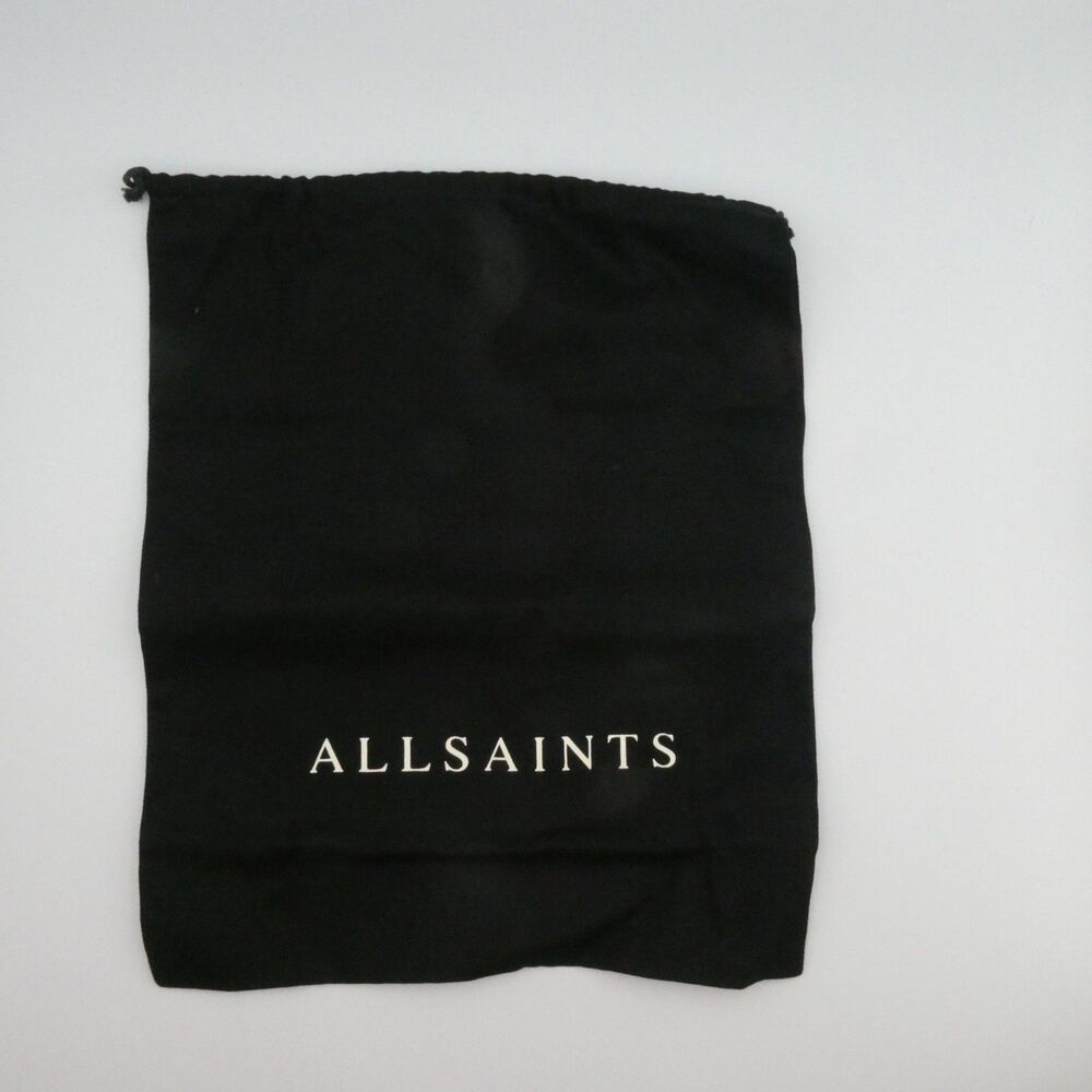 AllSaints Black Cotton Dust Bag 12.5x15.5 Drawstring Storage Pouch